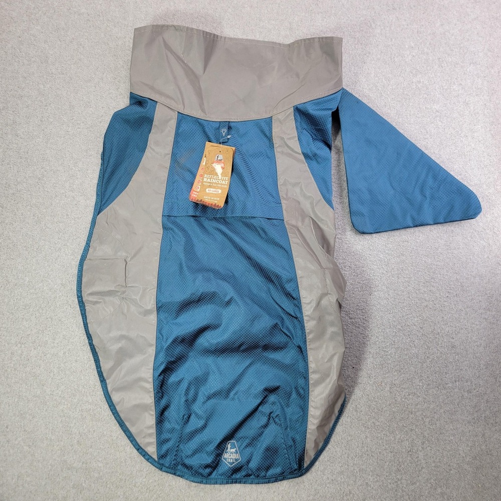 Arcadia Trail Dog Rain Coat XXL Teal Blue Reflective High Visibility Outdoor